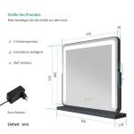 Косметическое зеркало с подсветкой Emke, черный - фото 5