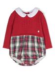 Клетчатое боди Patachou, красный - фото
