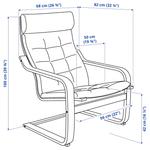 Кресло IKEA POÄNG, коричневый, Gunnared светло-зеленый - фото 5