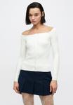 Топ Abercrombie & Fitch BUTTON, Off White/Off-White - фото 4