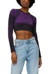 Топ с длинными рукавами CROPPED  QS, фиолетовый - фото 3