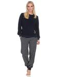Пижама NORMANN Frottee langarm Bündchen Maritime Optik, темно-синий - фото