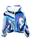 Толстовка с капюшоном и волнообразным узором Pucci Junior, синий - фото