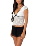 Прозрачный кружевной топ Edikted Avi, белый - фото 3
