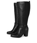 Ботинки Naturalizer Kalina-Stretch Extra Wide Calf Boots, Black Leather and Fabric - фото