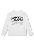 Lanvin Enfant толстовка с вышитым логотипом, белый - фото
