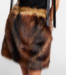 Искусственный мех юбка мини Simone Rocha, Natural - фото 4