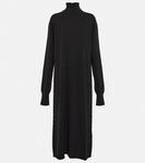 Кашемировое платье миди JIL SANDER, черный - фото