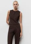 Брюки Mango STRAIGHT FIT WITH ELASTIC WAIST, Brown - фото 4