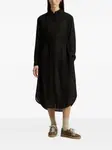 Платье-рубашка миди с поясом WOOLRICH, черный - фото 2