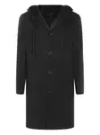 Пальто на пуговицах с капюшоном Lardini, черный - фото