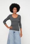 Топ Rosemunde BABETTE U NECK, Dark Grey Melange/Dark Grey - фото 4