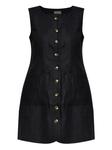 Льняное мини-платье Posse, черный - фото