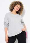Толстовка Ulla Popken SIDE GATHERED, Light Gray Melange/Mottled Light Grey - фото