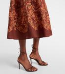 Платье миди из льна с принтом Серафина Alémais, бордовый - фото 5