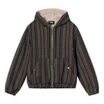 Куртка wool stripe work jacket 'brown' Stussy, коричневый - фото