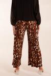 Плиссированные брюки с абстрактным рисунком гепарда Blue Vanilla, коричневый - фото 2