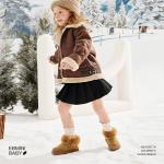 Детские утепленные ботинки для дошкольников EBMINI, коричневый - фото 6