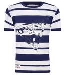 Футболка детская Guess в полоску с логотипом, сине-белый - фото