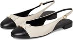 Балетки Tory Burch Cap-Toe Slingback Ballet, цвет Light Cream/Perfect Black - фото