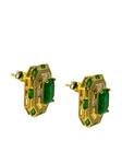 Juwelina Paris серьги-гвоздики Byzantine Octagon, зеленый - фото 3