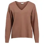 Свитер Object Reynard v neck, коричневый - фото