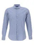 Рубашка в полоску на пуговицах Marchesani, синий - фото