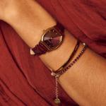 Часы Julia Gold Burgundy Leather Burker - фото 5