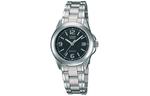 CASIO Часы Women's Standard Series Silver Watch LTP-1215A-1A, Black Dial - фото