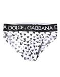 Брифы White Heart Printed Regular Brief Underwear Dolce & Gabbana, белый - фото