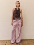 Брюки Comba в полоску из рами Mango, Pastel Pink - фото 2