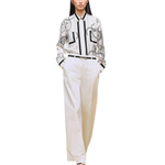 HERMES Рубашка Women's Pearl White Lapel Moderate - фото 2