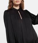 Атласное мини-платье-рубашка Эвелин Velvet, черный - фото 5