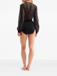 Бархатное боди Voltige с кружевом Eres, черный - фото 4