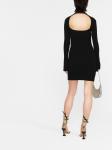 Blumarine шерстяное платье мини с вырезом, черный - фото 4