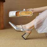 Сандалии на бретельках 7 см Women's Echo&yolo, серебристый - фото 9