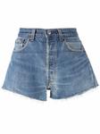 RE/DONE джинсовые шорты с необработанными краями, синий - фото