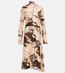 Платье миди с принтом Jil Sander, Peony - фото