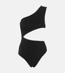 Асимметричный купальник с вырезом Balmain, Black - фото