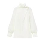 Кроссоверная блуза в облачном оттенке Lafayette 148, Cloud - фото 2