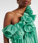 Платье Charmain из ламе-жоржета Costarellos, Pistachio Green - фото 4