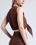 Кроп-топ Dalaila Tie Top Faithfull, шоколадный - фото 3