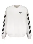 Свитшот с логотипом и диагональными полосами Off-White, белый - фото