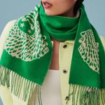 HERMES Женский зелёный шарф, Green - фото 3