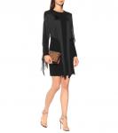 Мини-платье из крепа с бахромой Stella McCartney, черный - фото 2