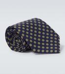 Шелковый галстук с принтом Dunhill, Spring Navy - фото