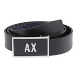 ARMANI EXCHANGE Ремень с пряжкой-логотипом, Black/Marine Blue - фото