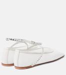 Балетки из сетчатой ткани с декором Amina Muaddi, белый - фото 3