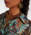 Шелковое платье с бахромой и узором пейсли Etro, Print On Black Base - фото 4