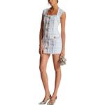 Гингем твид мини-платье BALMAIN, синий - фото 4